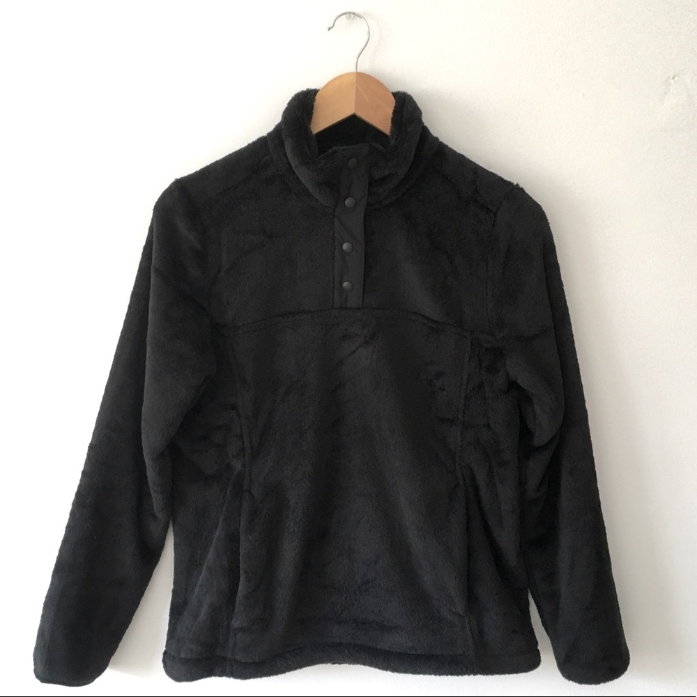 Lands End Softest Fleece Quarter Snap Pullover - S